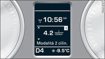 Quadro strumenti: visualizzazione modalità 2 cilindri